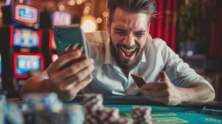 Pengguna mengakses platform hiburan sports melalui perangkat mobile dengan antarmuka ringan